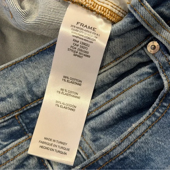 Frame - The Rodeo Jeans - Size 28 - Low-Rise Wide-Leg Light Wash 33” Inseam NWT - Picture 6 of 8